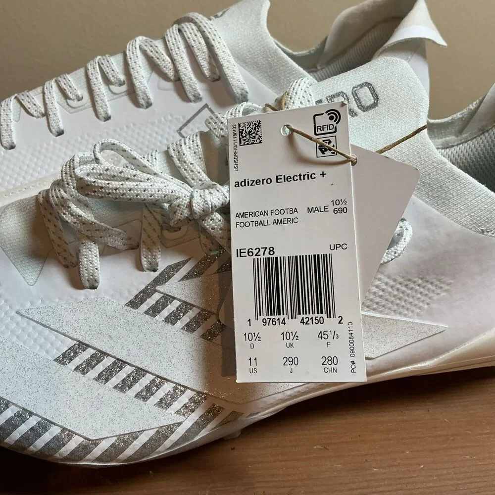 Adidas Adizero Electric + Football Cleats White Gray IE6278 Men’s Size 11